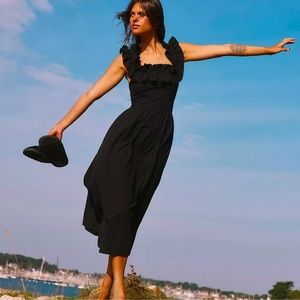 Free people ruffle it up midi dress in black